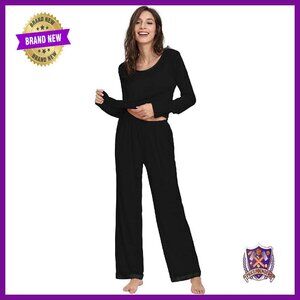 Super Soft Bamboo Viscose Pajama Set Long Sleeve Winter Sleepwear S-4X